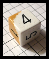 Dice : Dice - 6D - Chessex Half and Half Gold and White with Black Numerals - Gen Con Aug 2009